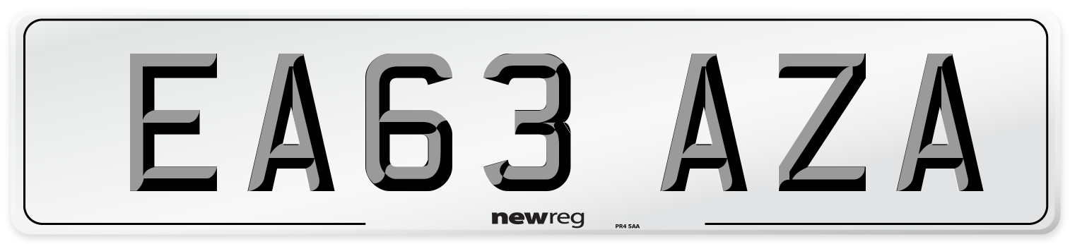 EA63 AZA Number Plate from New Reg